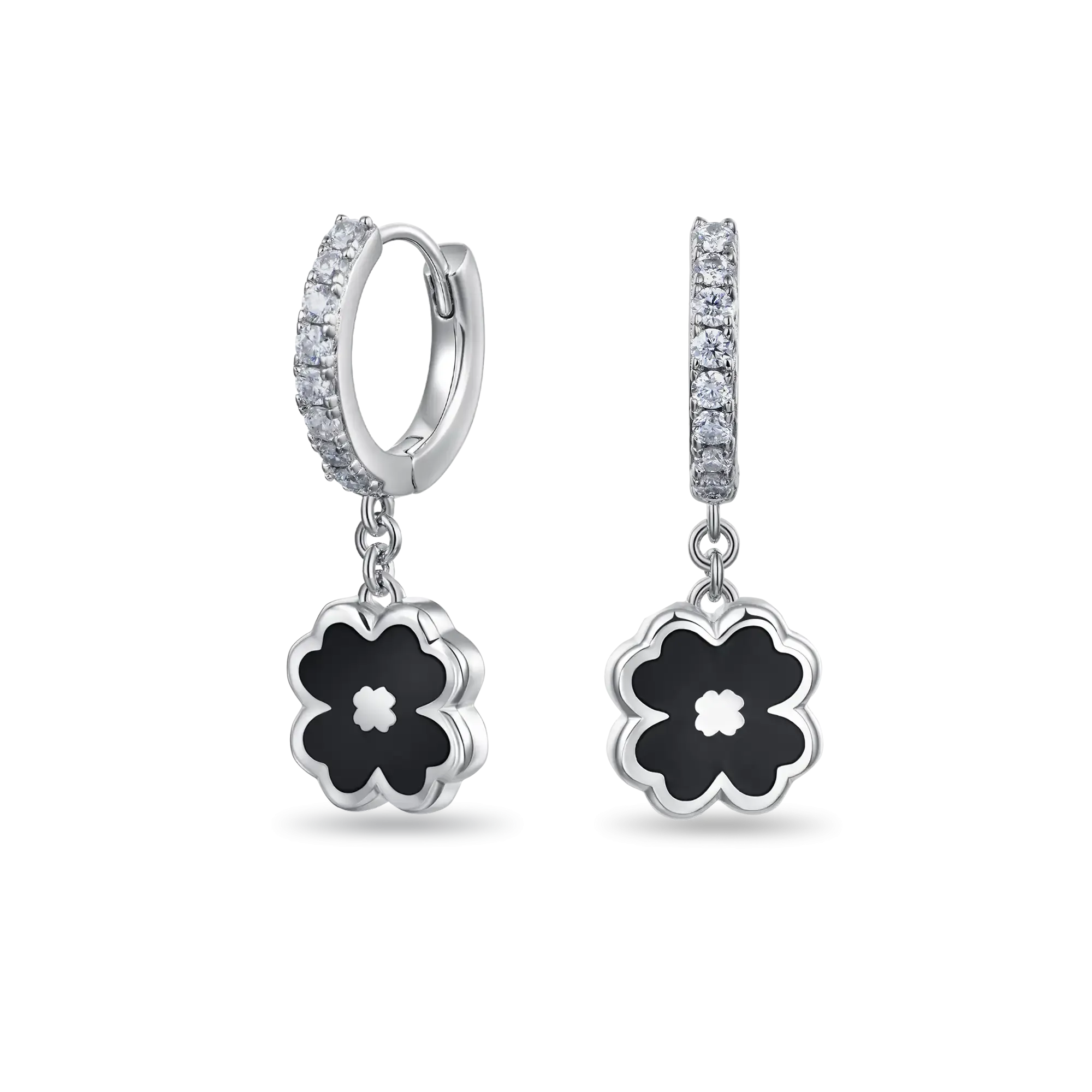 Moissanite Four-leaf Clover Dangly Earring