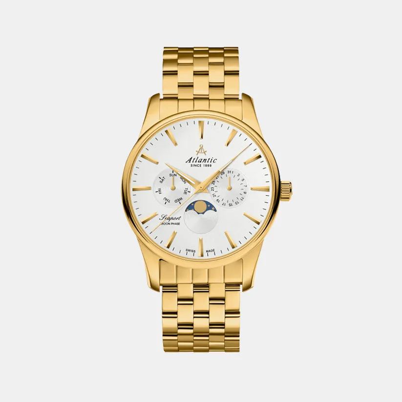 Moonphase Men Quartz Silver Dial Multi-Function Stainless Steel Watch 56555.45.21