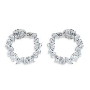 Multi-Cut Diamond Hoop Earrings