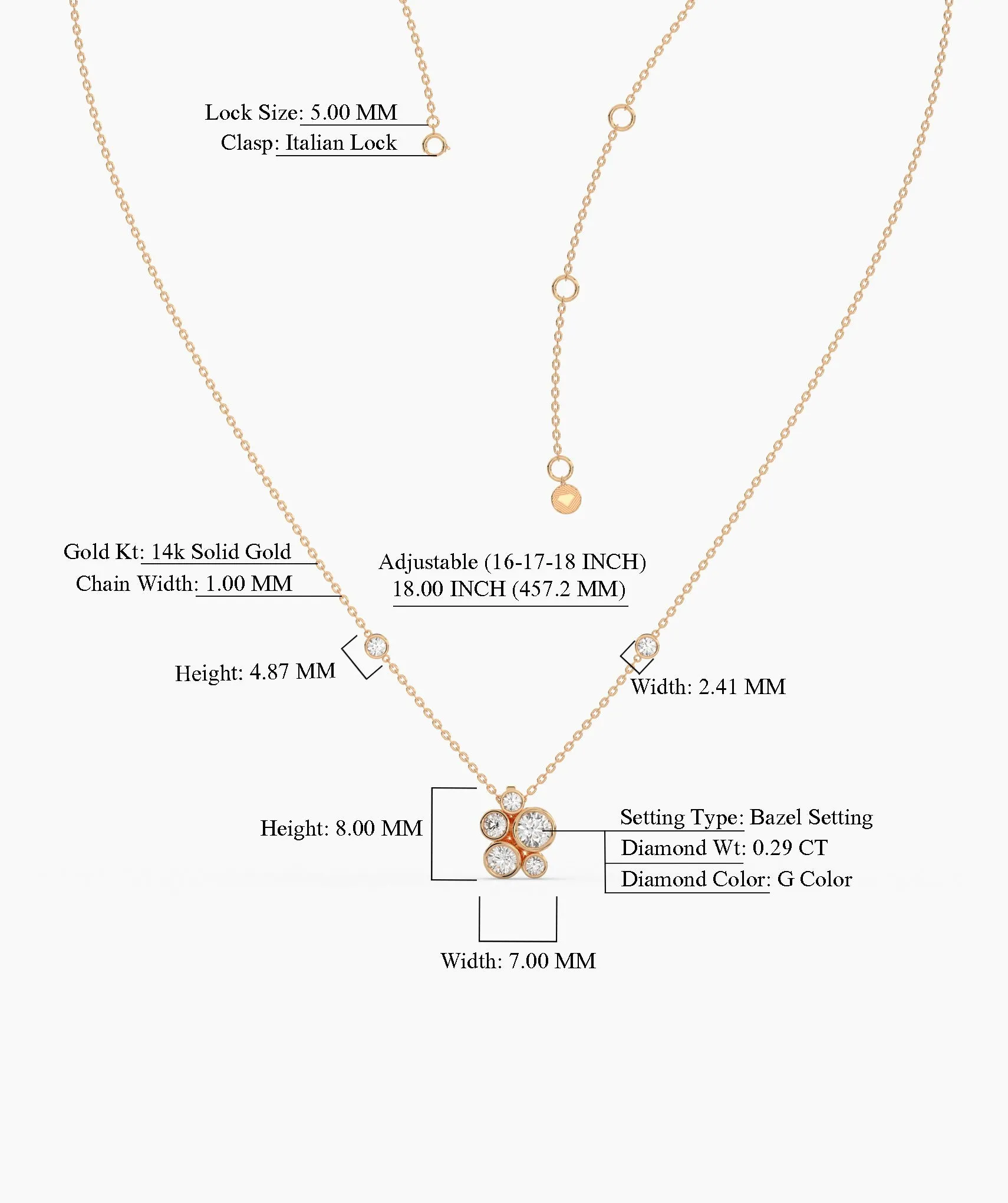 Multi-Diamond Bubble Necklace