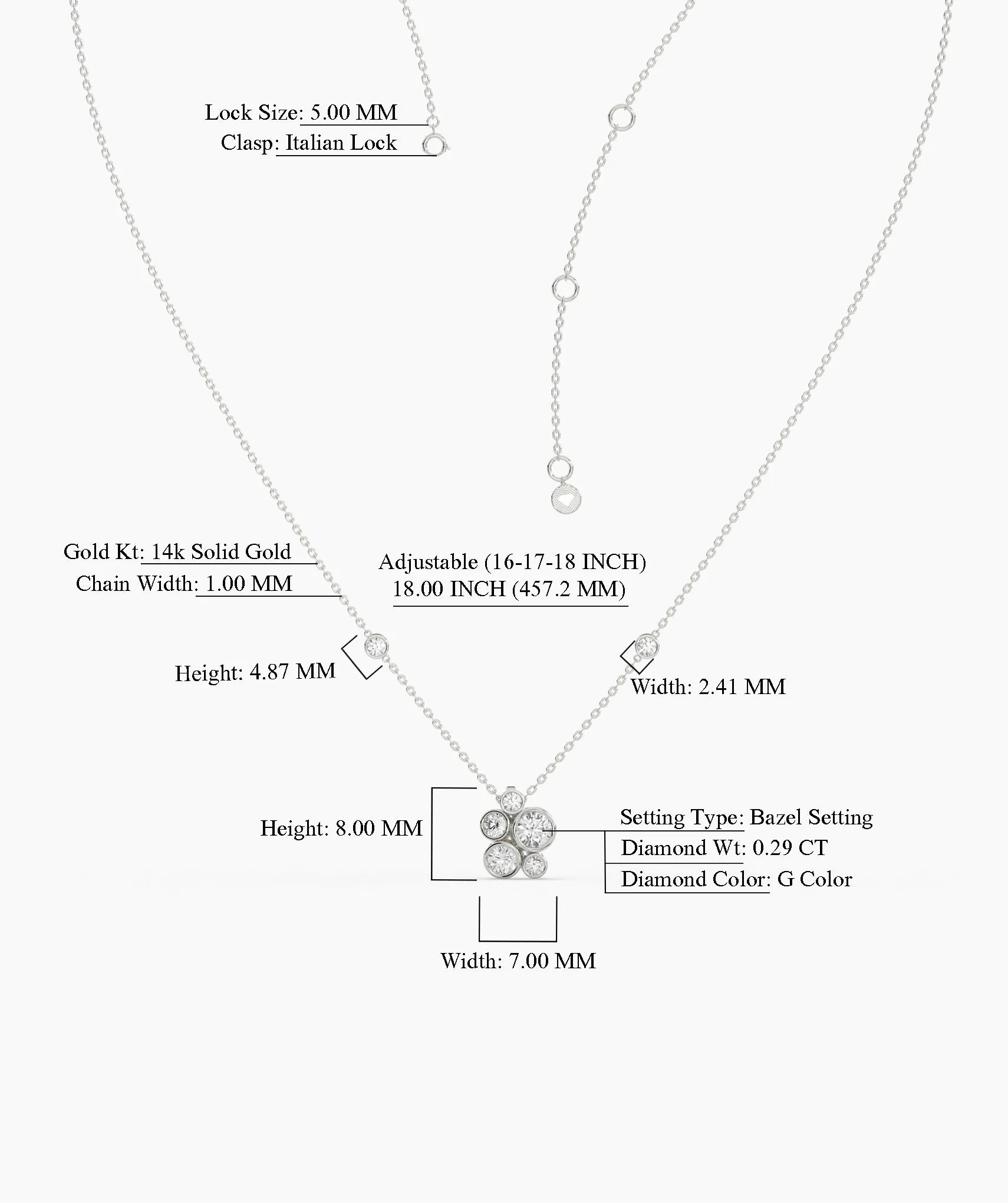 Multi-Diamond Bubble Necklace