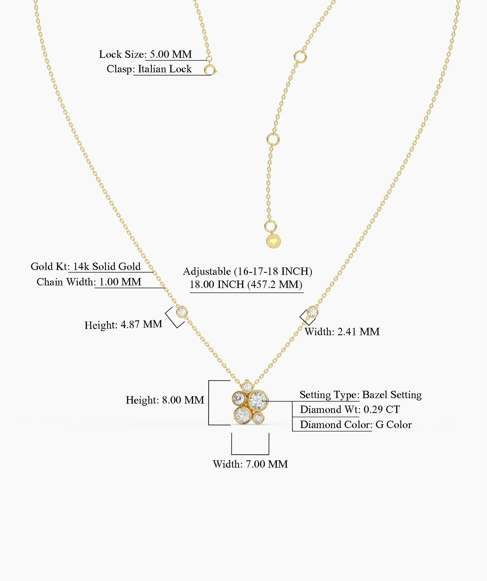 Multi-Diamond Bubble Necklace