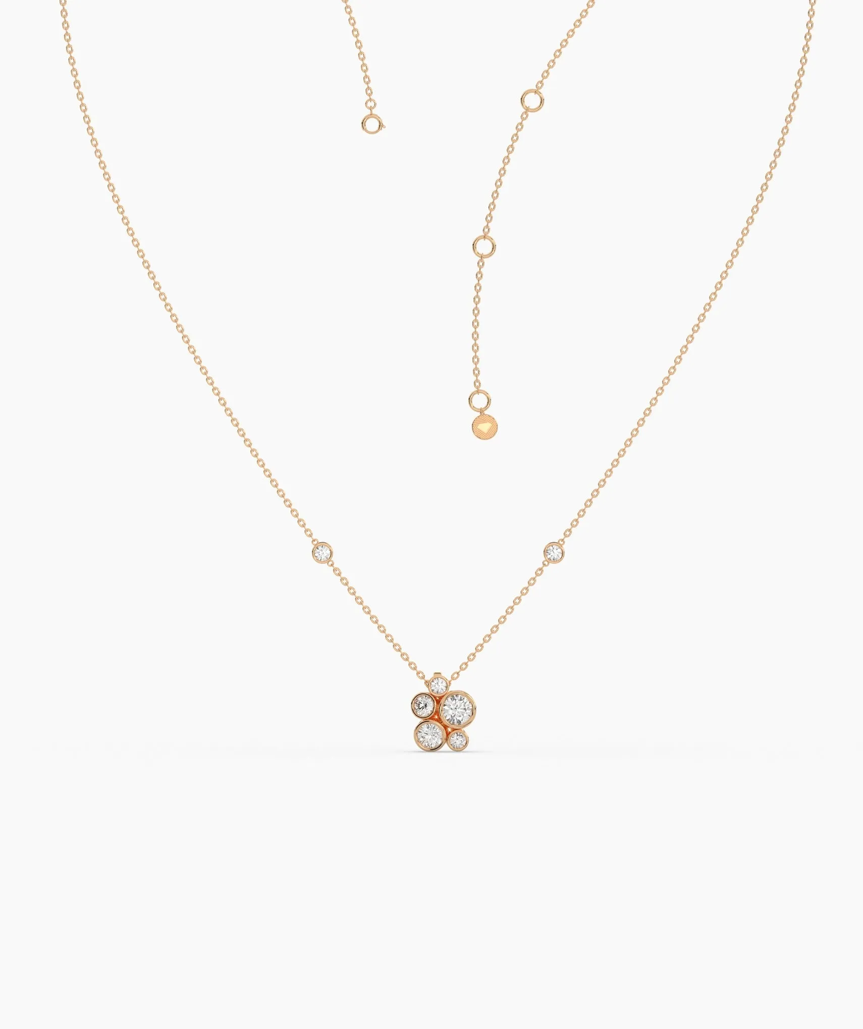 Multi-Diamond Bubble Necklace