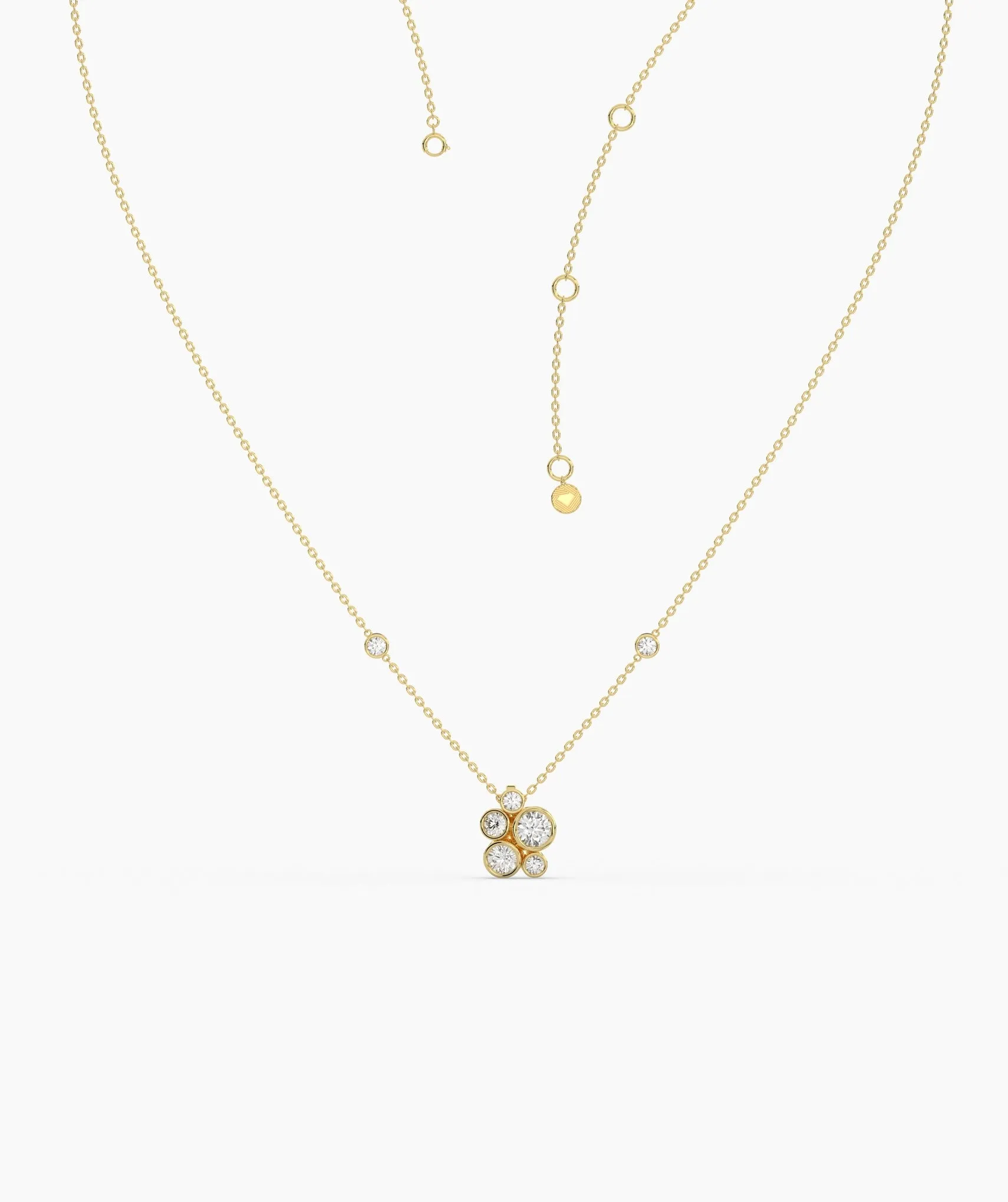 Multi-Diamond Bubble Necklace