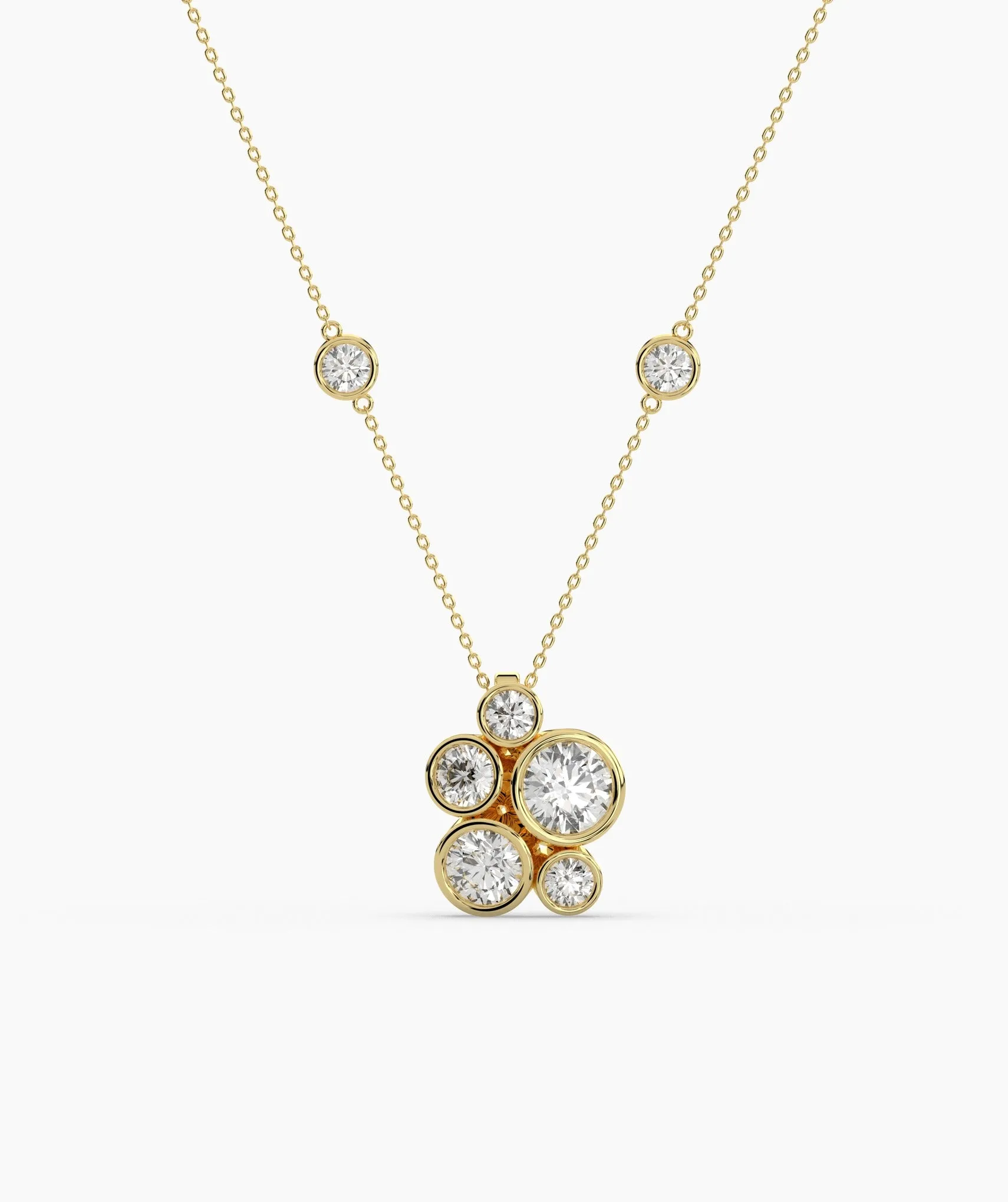 Multi-Diamond Bubble Necklace