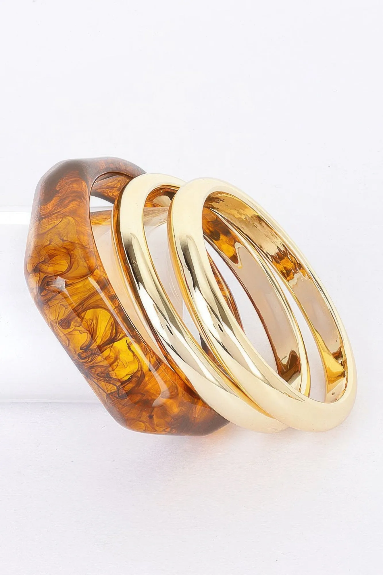 Multi Resin And Ccb Bangle Bracelet