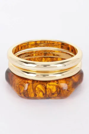 Multi Resin And Ccb Bangle Bracelet