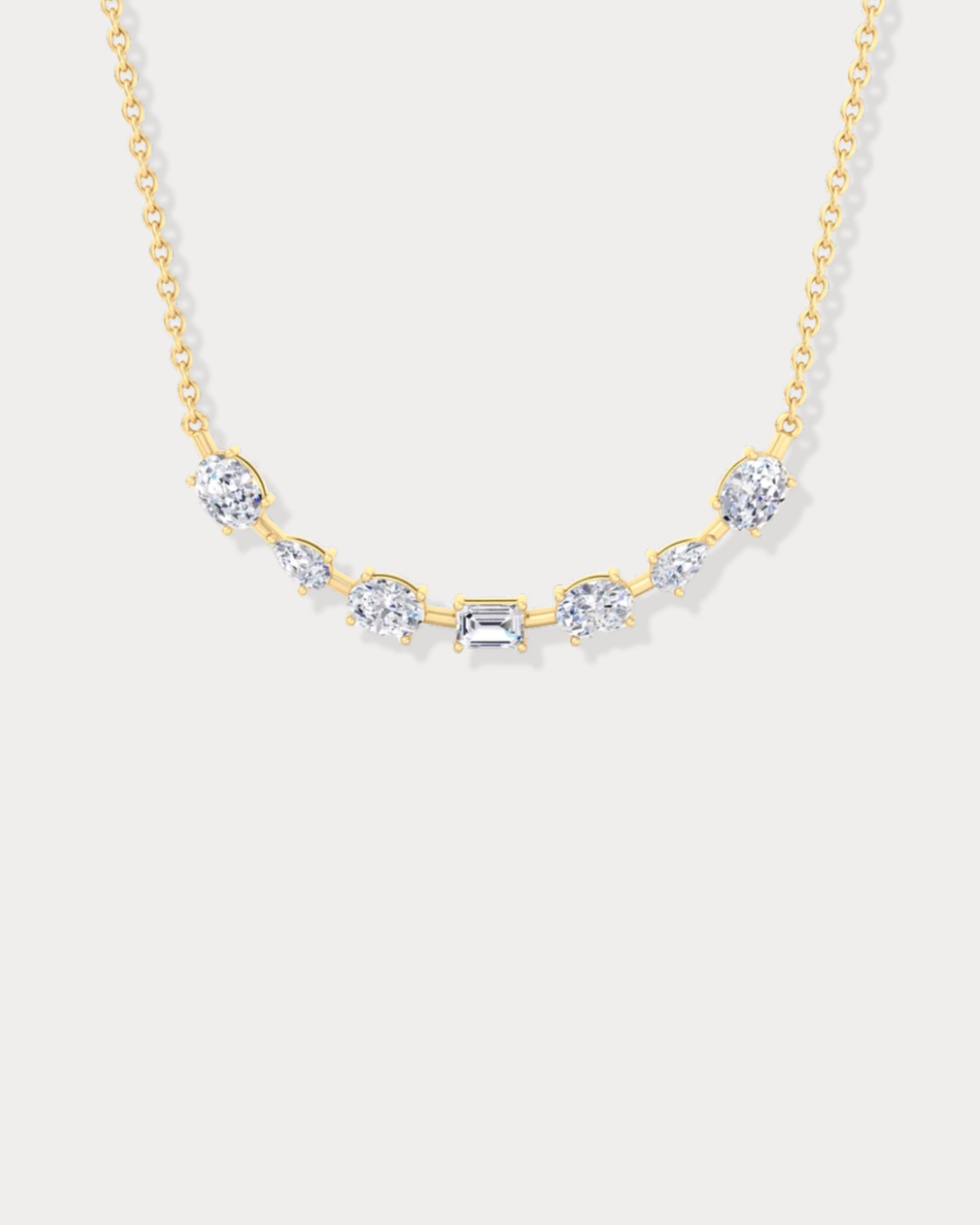 Multi-Shaped Lab Diamond Smile Necklace