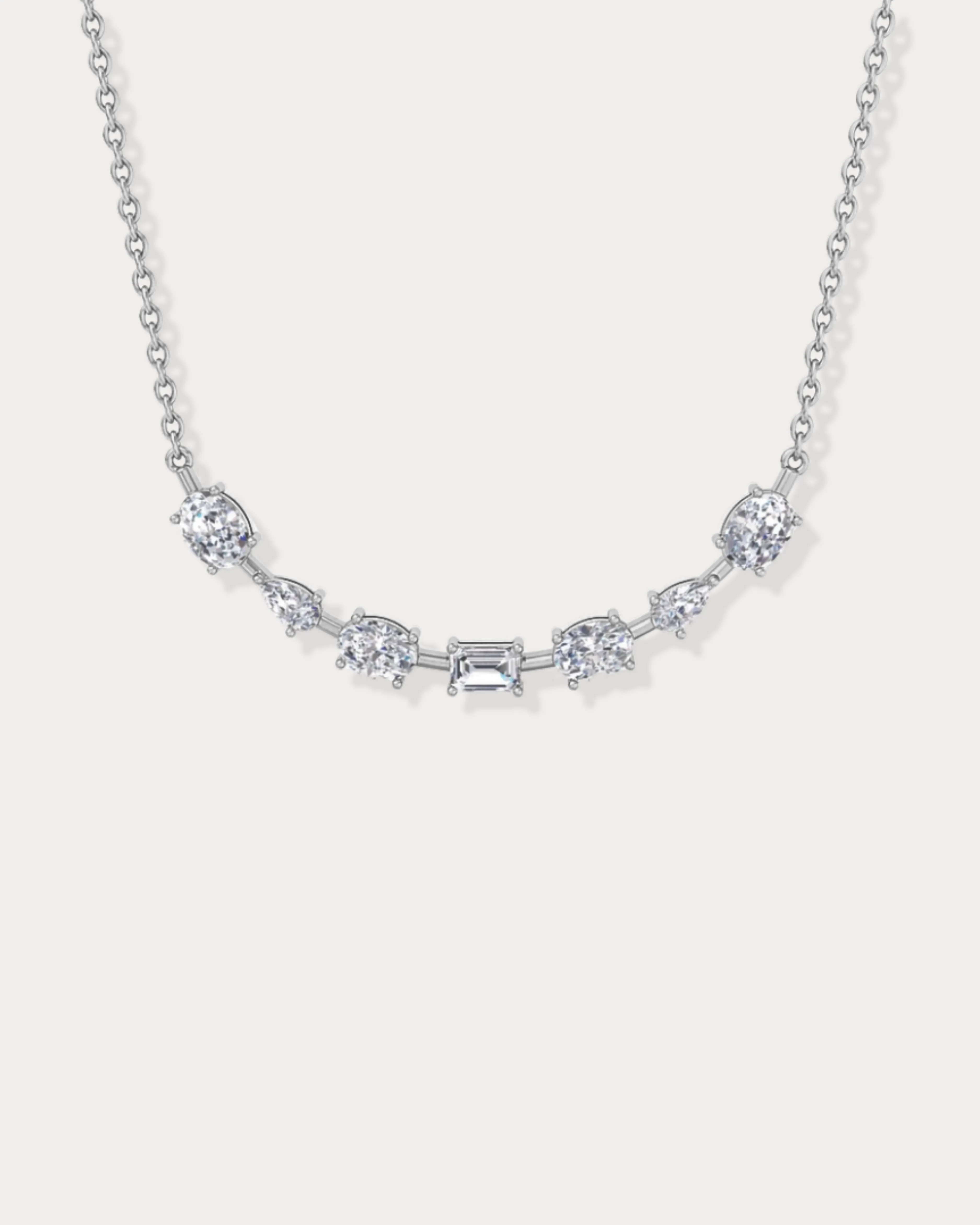 Multi-Shaped Lab Diamond Smile Necklace