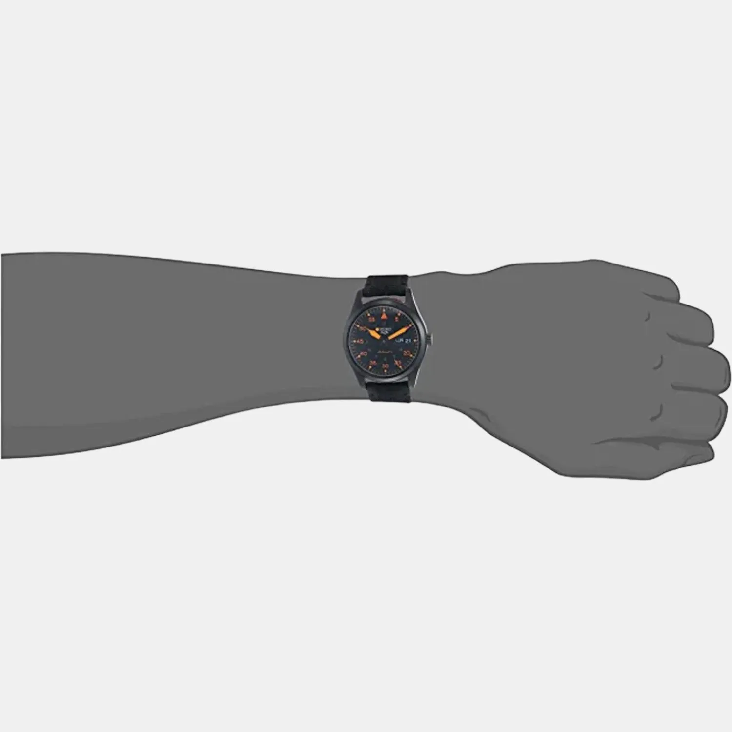 New 5 Sports Men Automatic Black Dial Analog Nylon Watch SRPH33K1