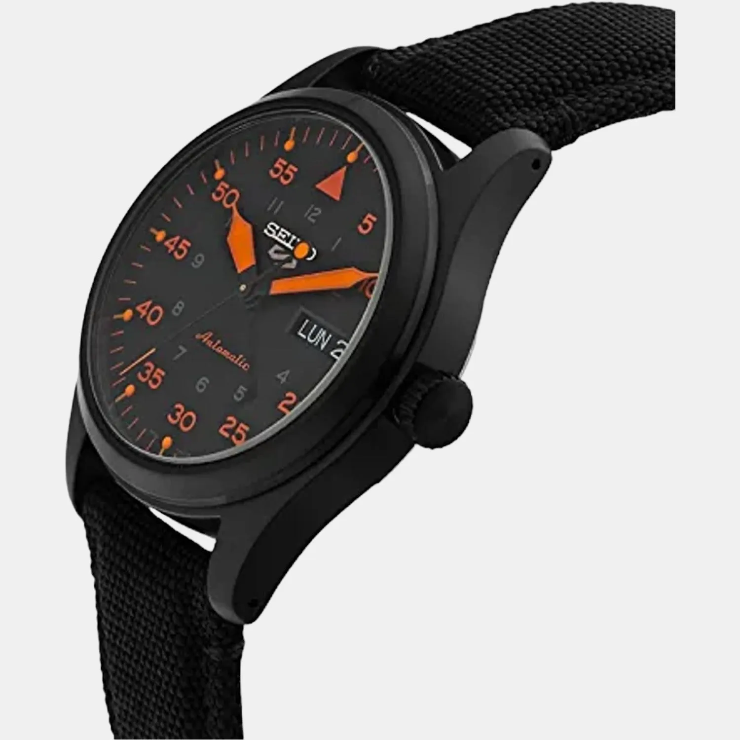 New 5 Sports Men Automatic Black Dial Analog Nylon Watch SRPH33K1