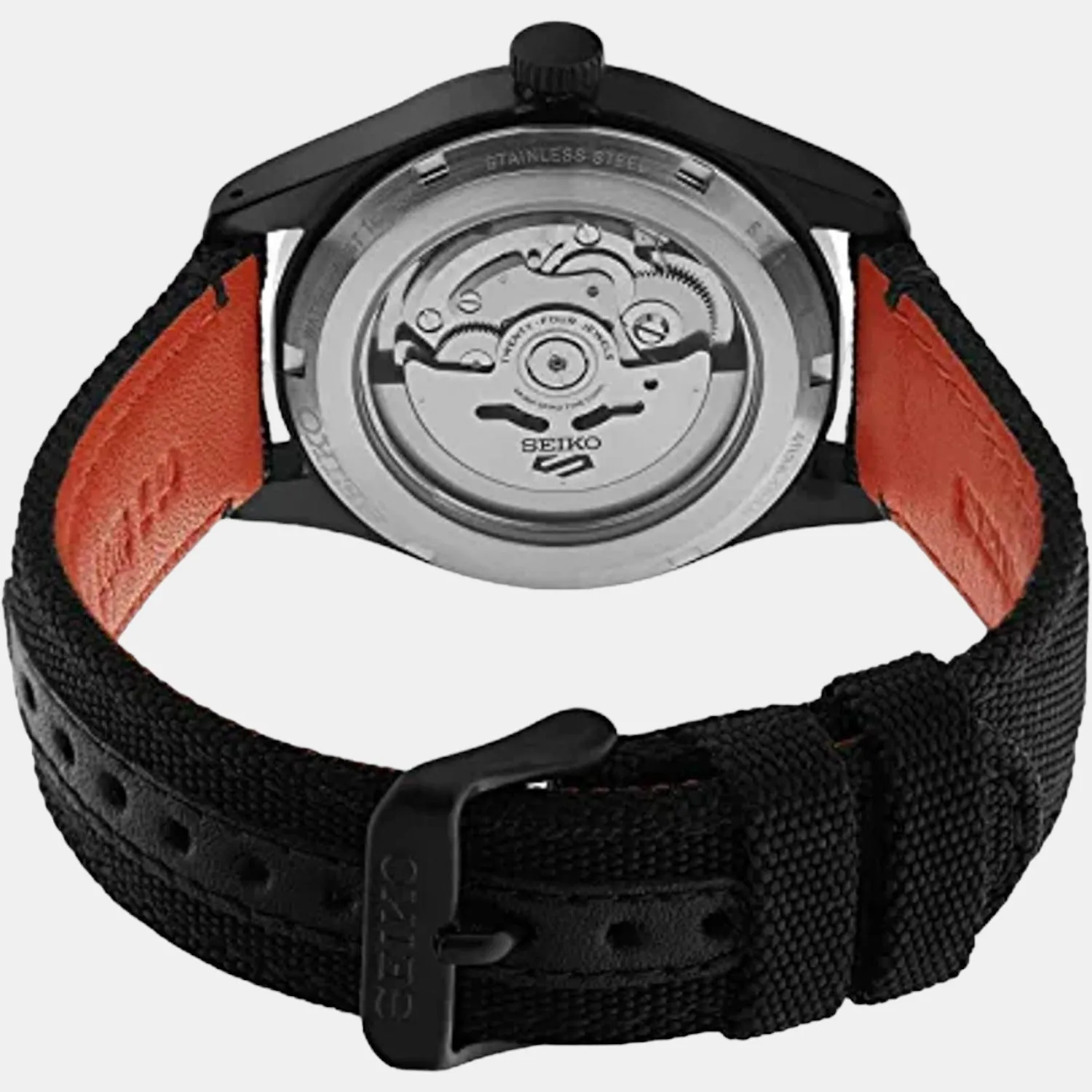 New 5 Sports Men Automatic Black Dial Analog Nylon Watch SRPH33K1