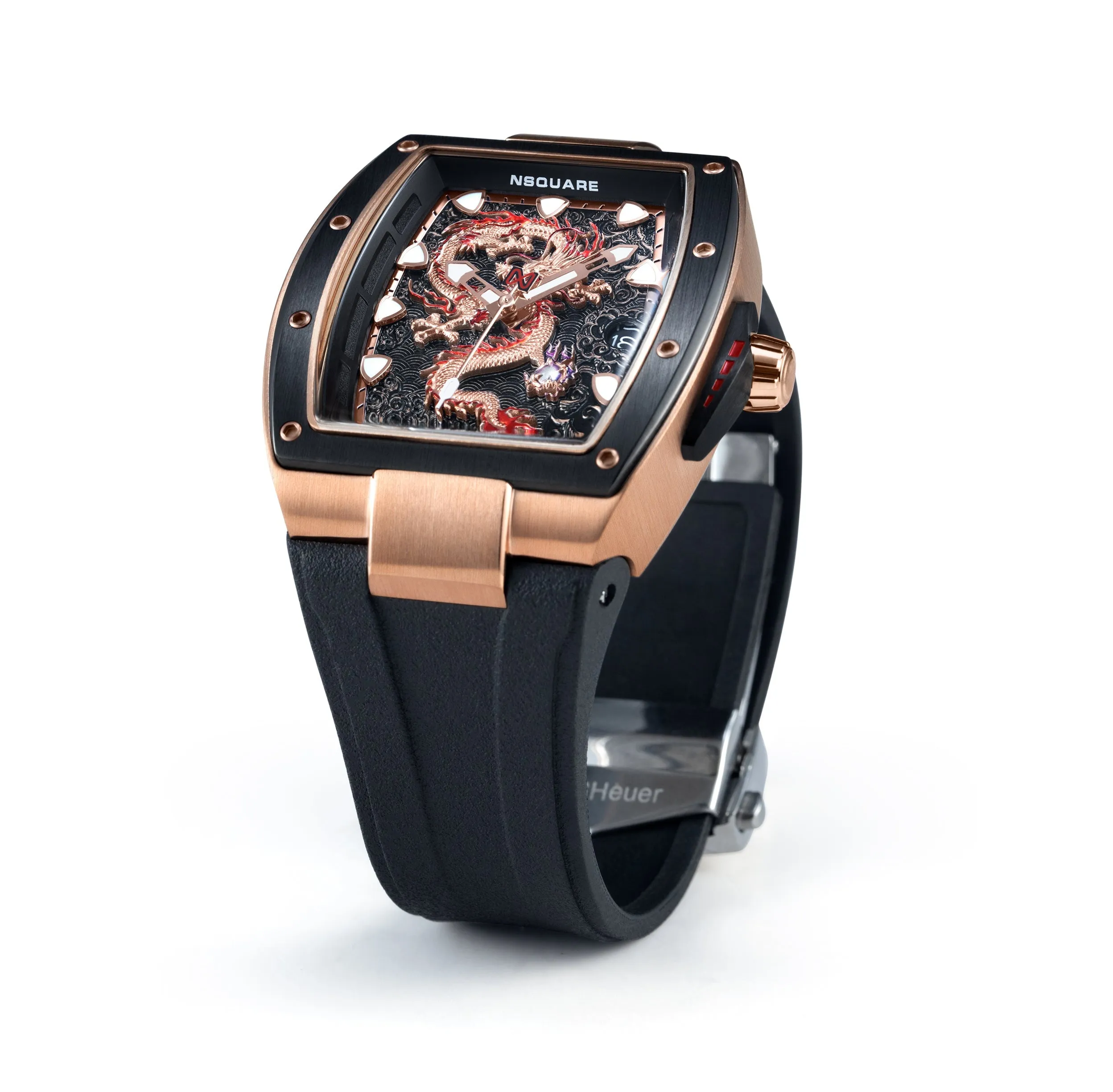 Nsquare Dragon Overloed Automatic 44mm Rose Gold Black