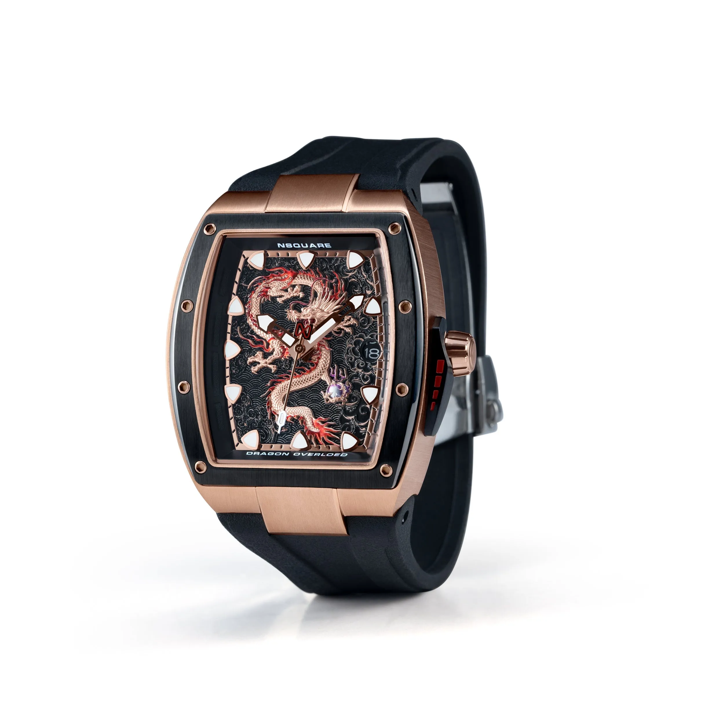 Nsquare Dragon Overloed Automatic 44mm Rose Gold Black