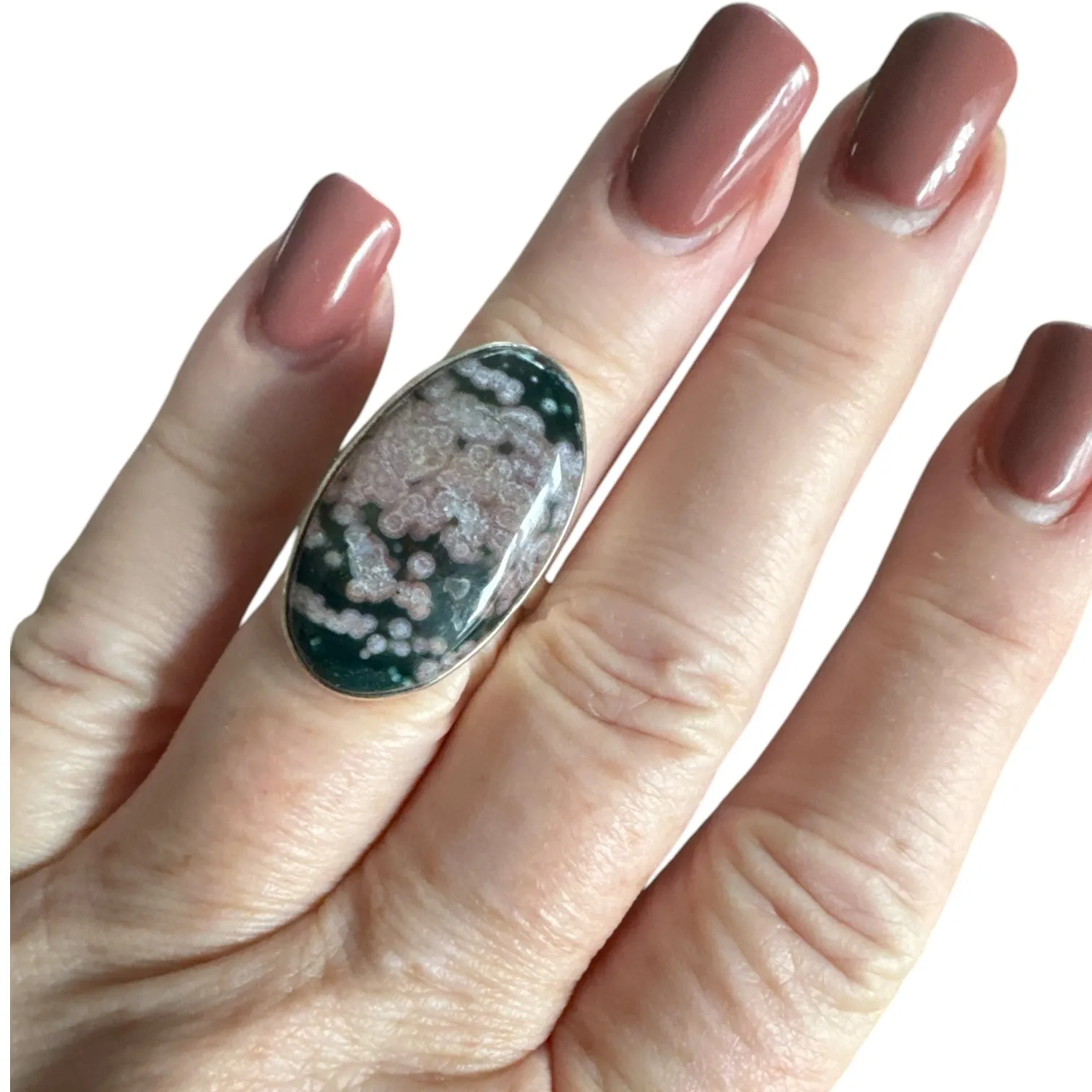Ocean Jasper Solid 925 Sterling Silver Ring 4.5