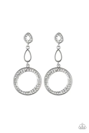On the Glamour Scene White Paparazzi Earrings