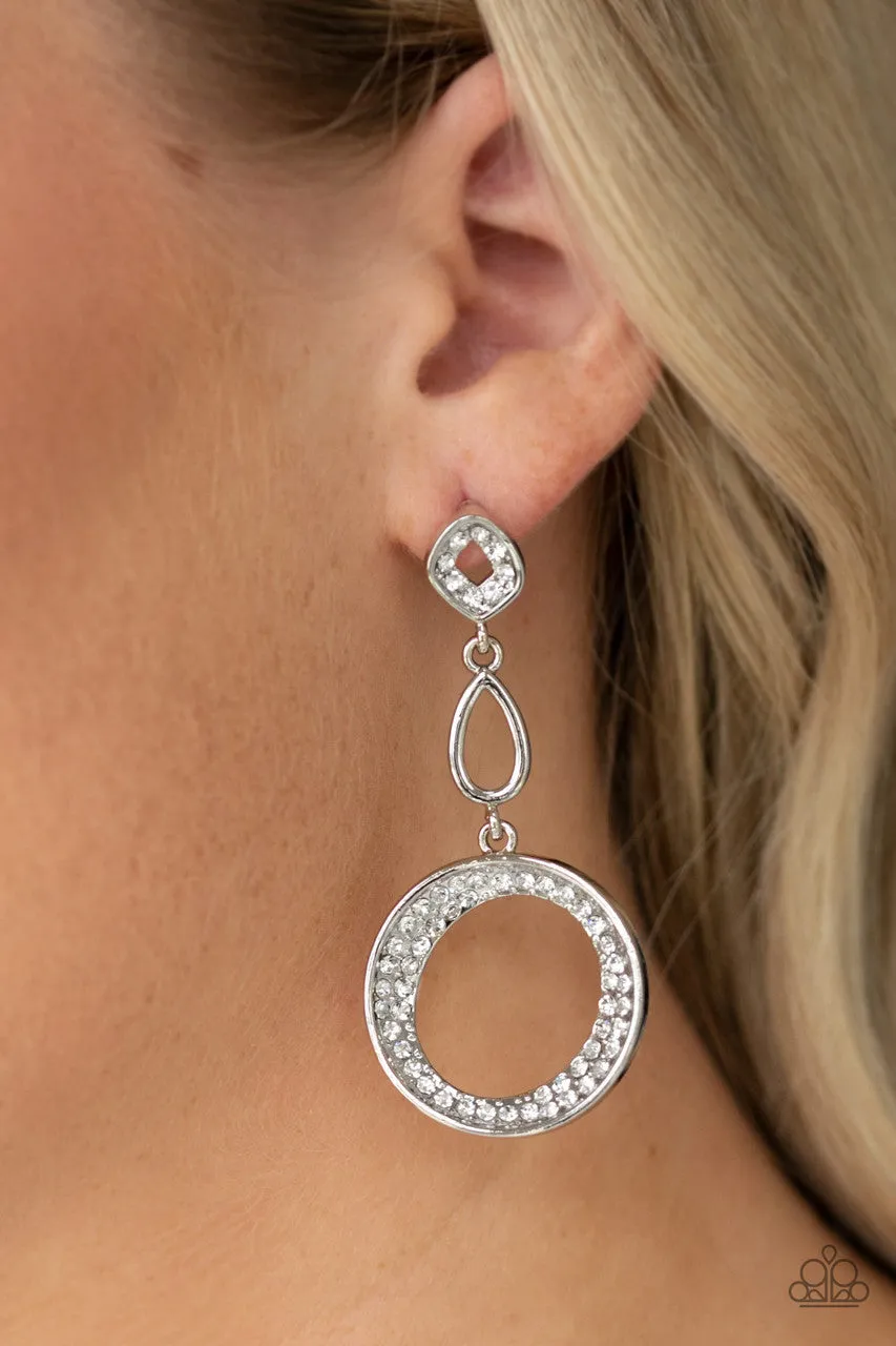On the Glamour Scene White Paparazzi Earrings