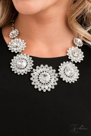Optimistic - 2022 Zi Collection - White Gem Flower Paparazzi Necklace