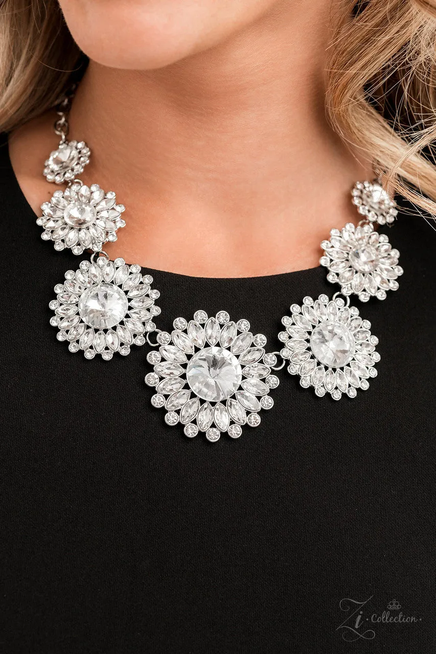 Optimistic - 2022 Zi Collection - White Gem Flower Paparazzi Necklace