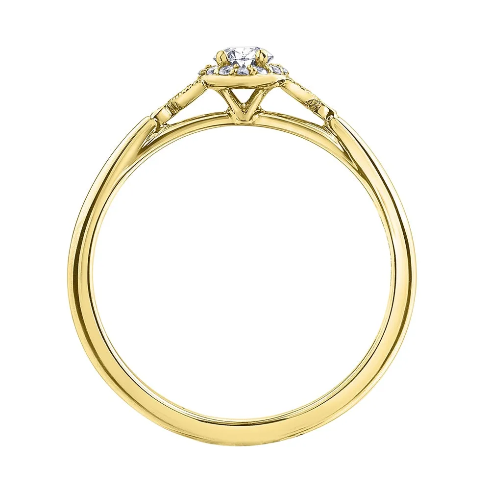 Oval Canadian Diamond Ring with Halo
