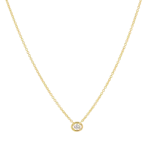 Oval Diamond Solitaire Necklace