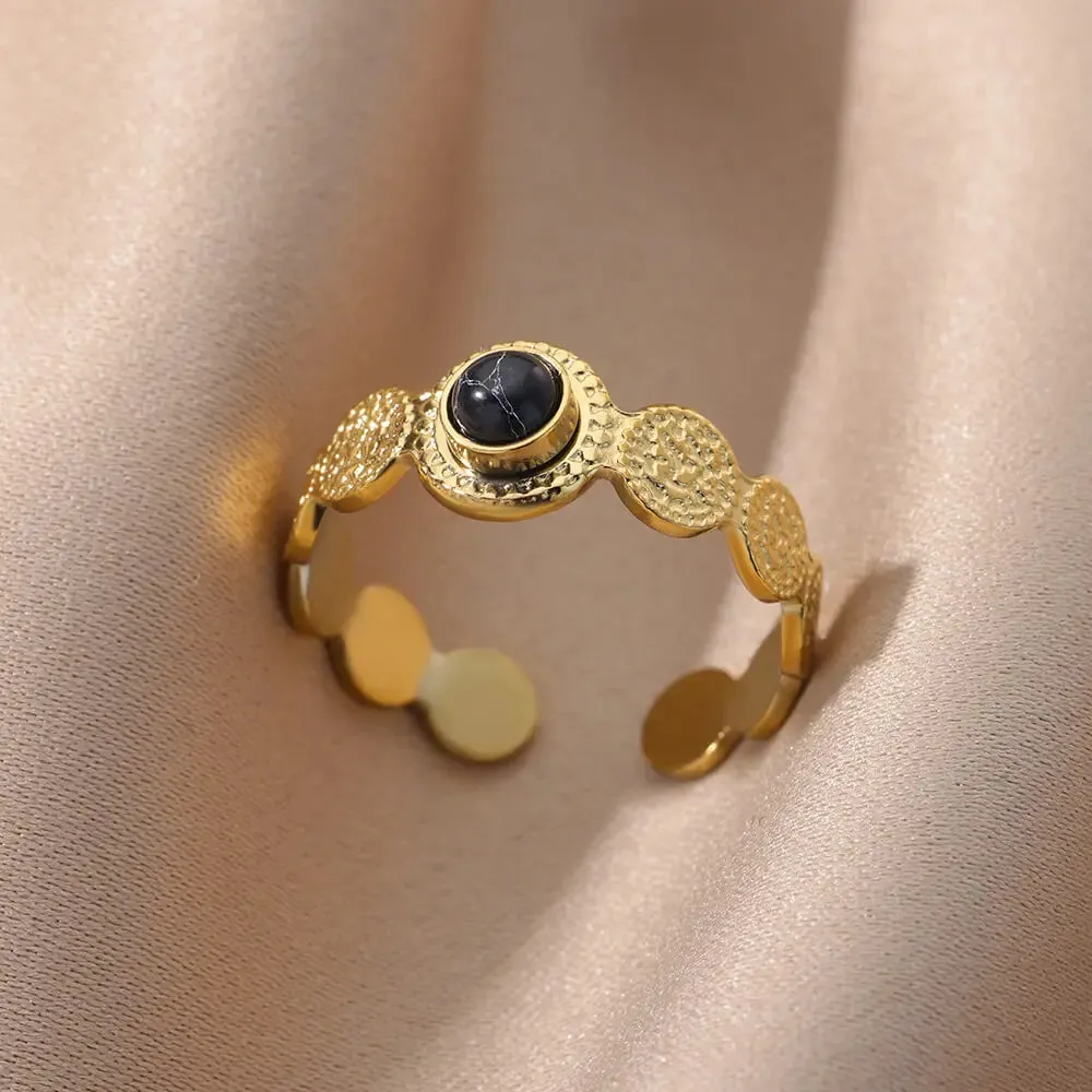 Oval Natural Stone Rings