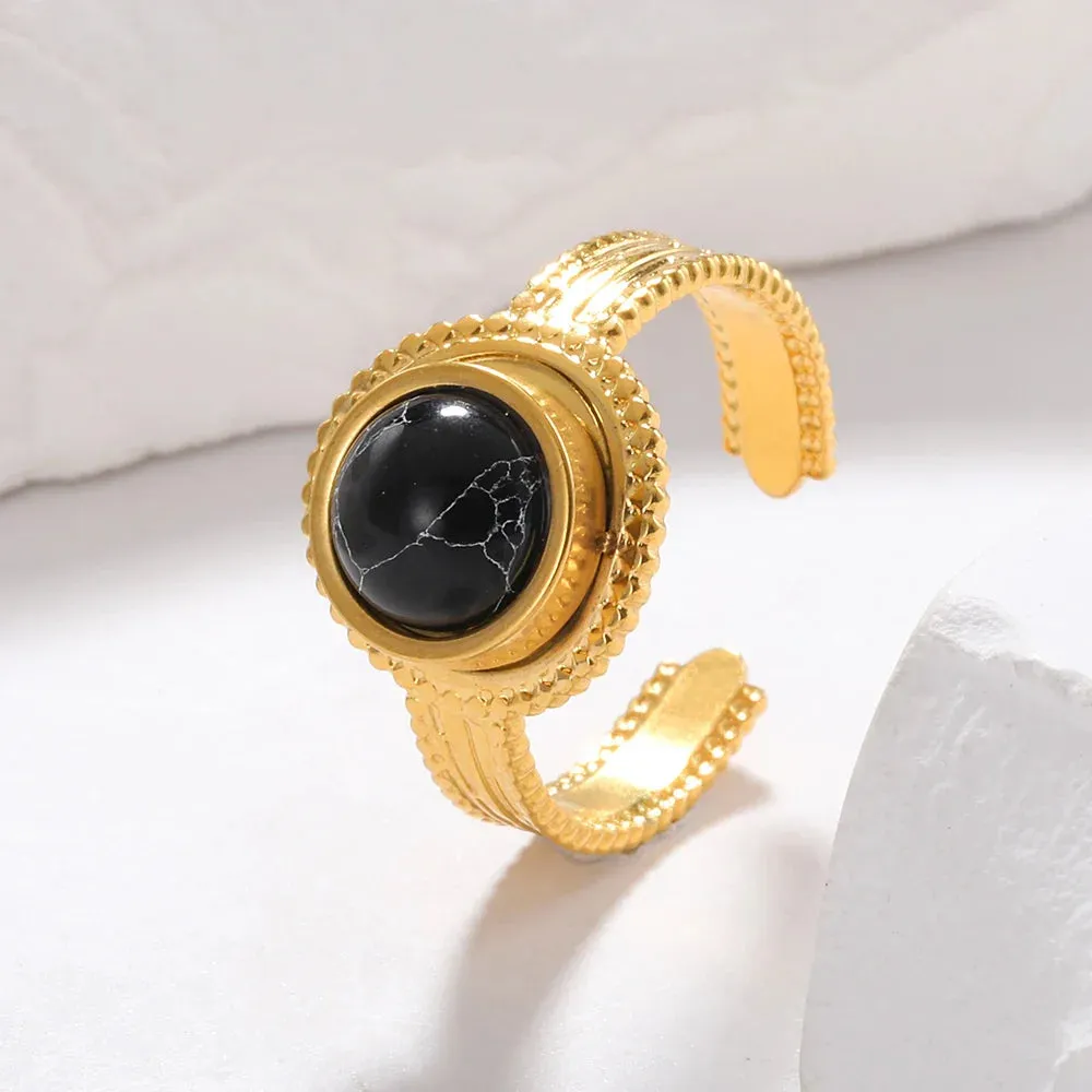Oval Natural Stone Rings