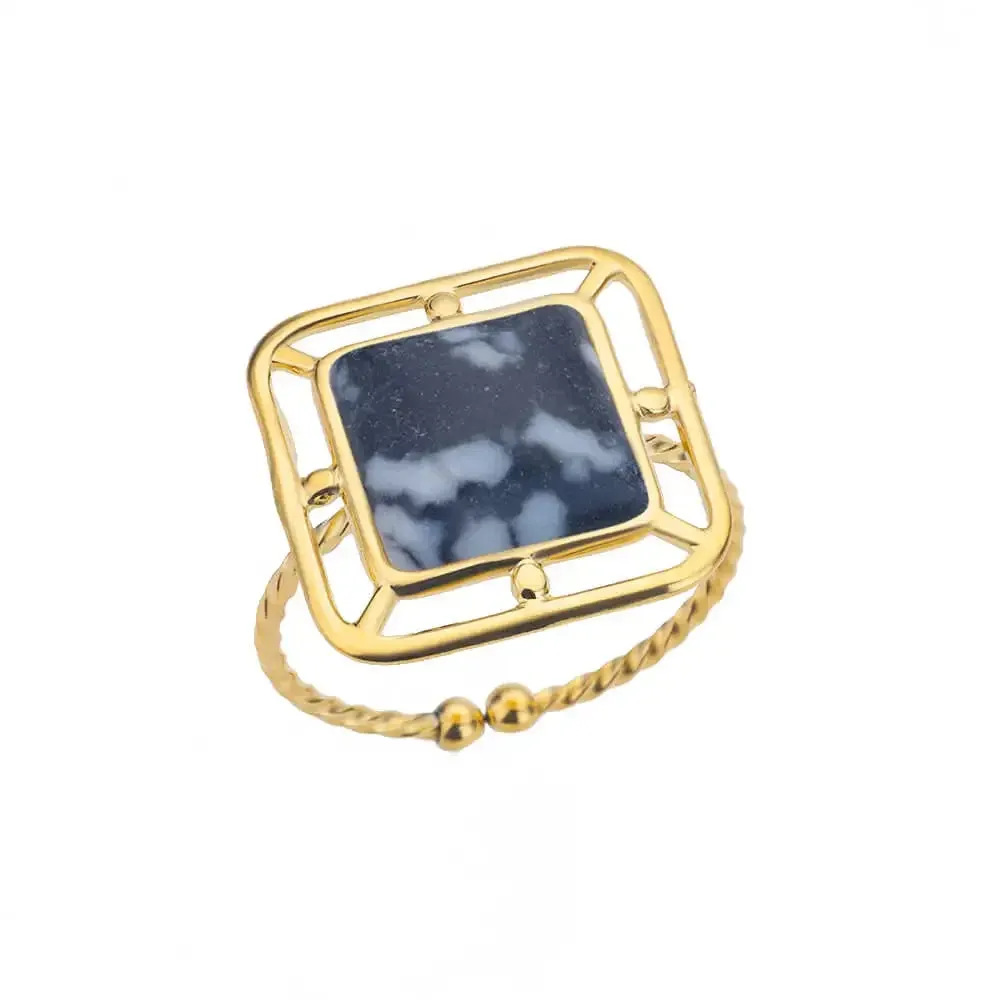 Oval Natural Stone Rings