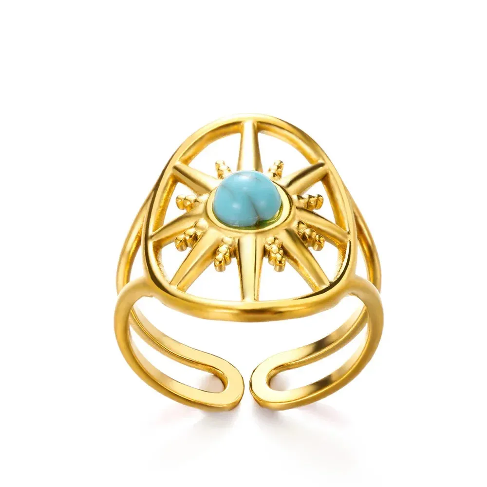 Oval Natural Stone Rings