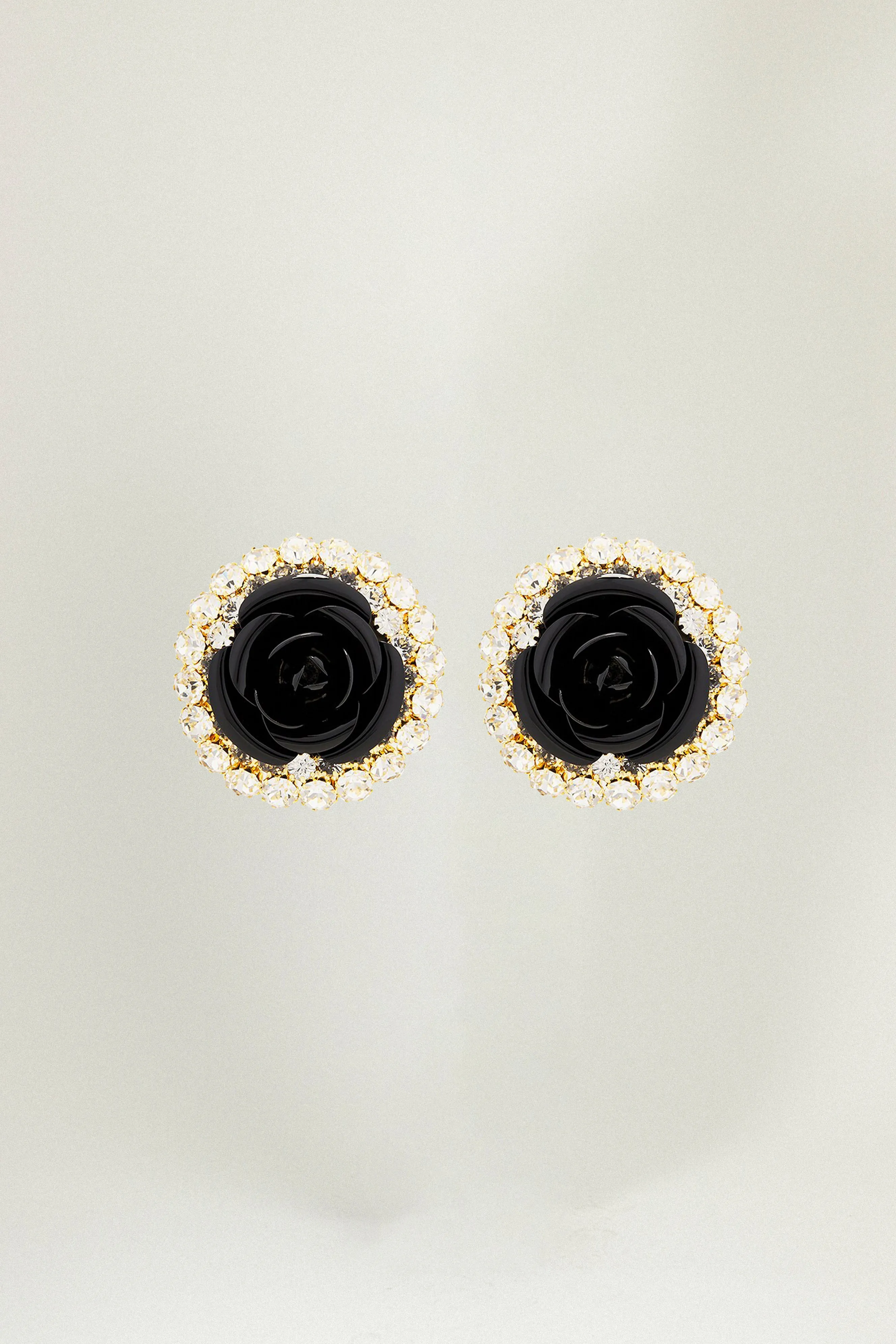 Oversized Strass Rose Earrings