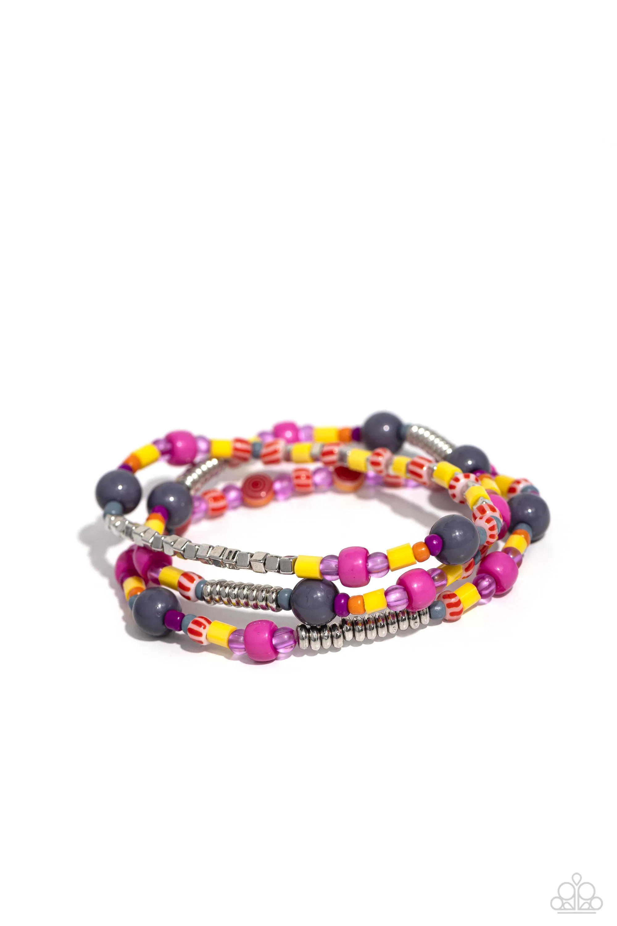 PAPARAZZI Confident Collision - Silver BRACELETS