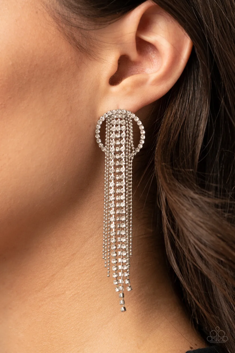 Paparazzi Dazzle by Default - White Earrings