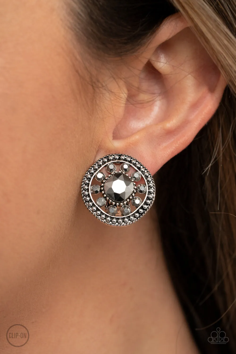 Paparazzi Dazzling Definition - Silver Clip-On Earrings