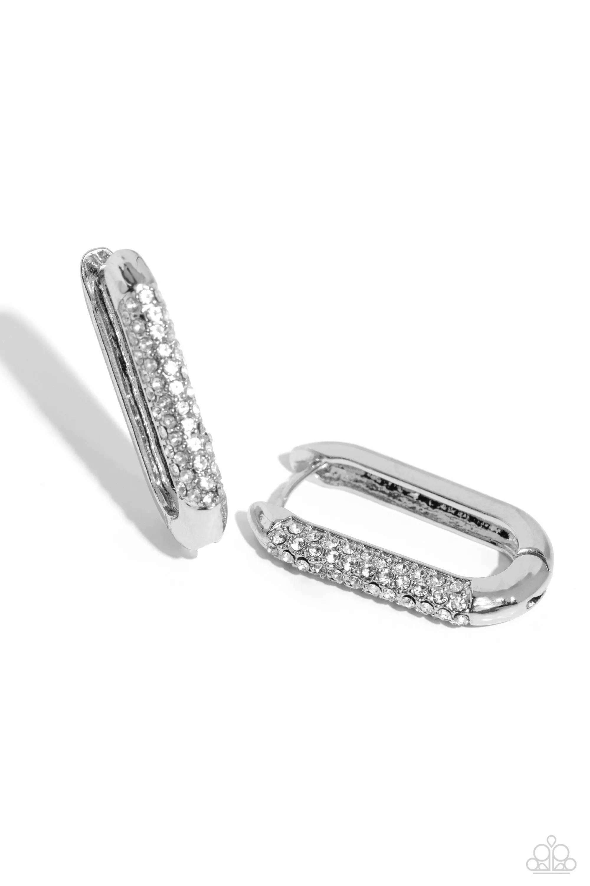Paparazzi Generating Glitter - White Hoop Earrings