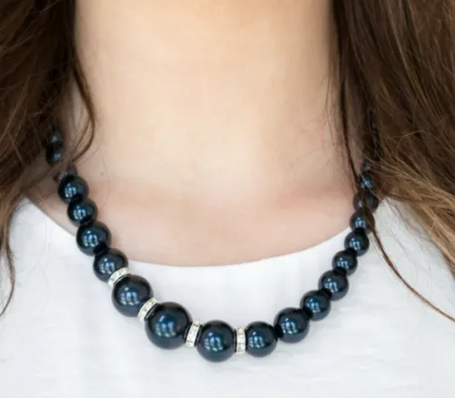 Paparazzi - Party Pearls Blue  Necklace