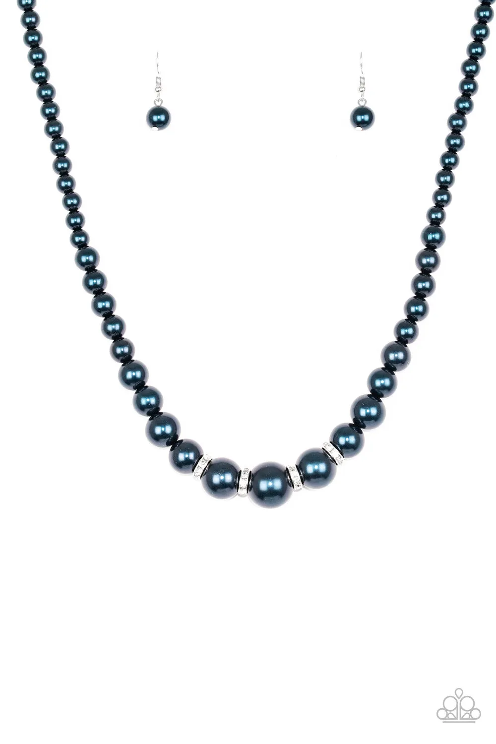 Paparazzi - Party Pearls Blue  Necklace
