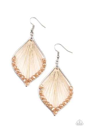 Paparazzi Pulling at My HARP-strings Brown Earrings
