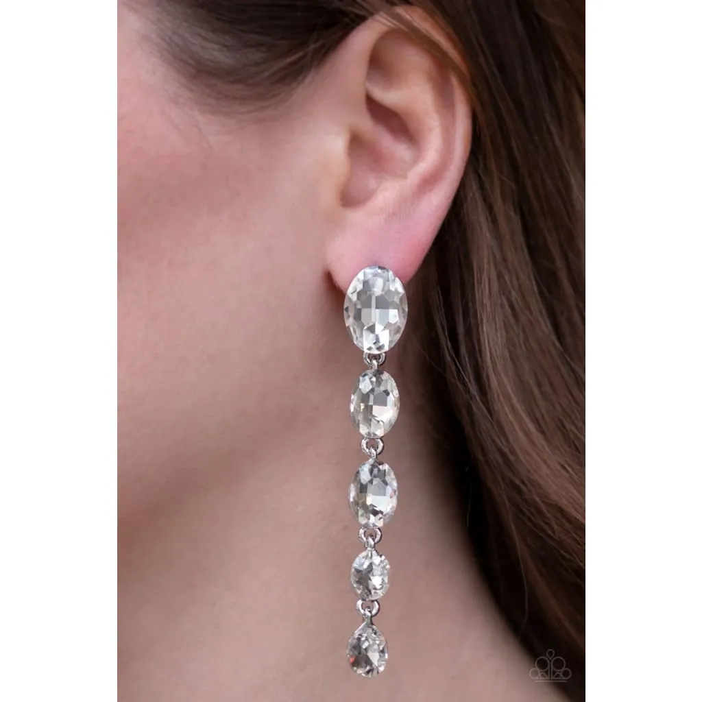 Paparazzi Red Carpet Radiance - White Earrings