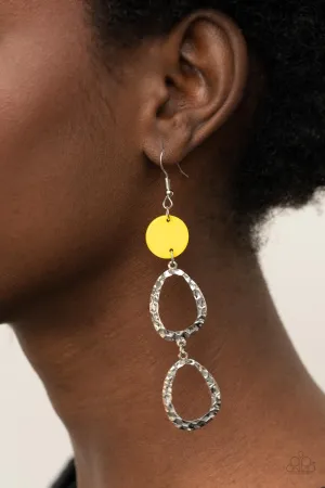 Paparazzi - Surfside Shimmer - Yellow Earrings