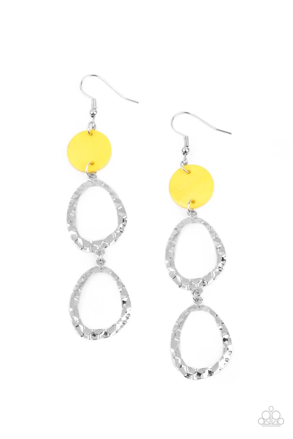 Paparazzi - Surfside Shimmer - Yellow Earrings