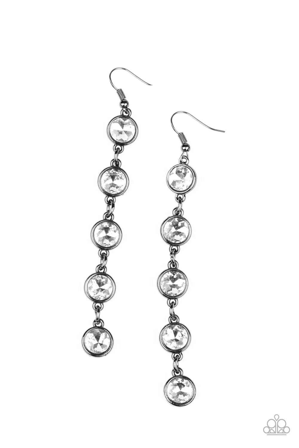 Paparazzi - Trickle Down Twinkle - Black Earrings