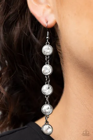 Paparazzi - Trickle Down Twinkle - Black Earrings