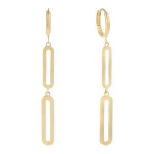 Paperclip Drop Huggie Earring 14K