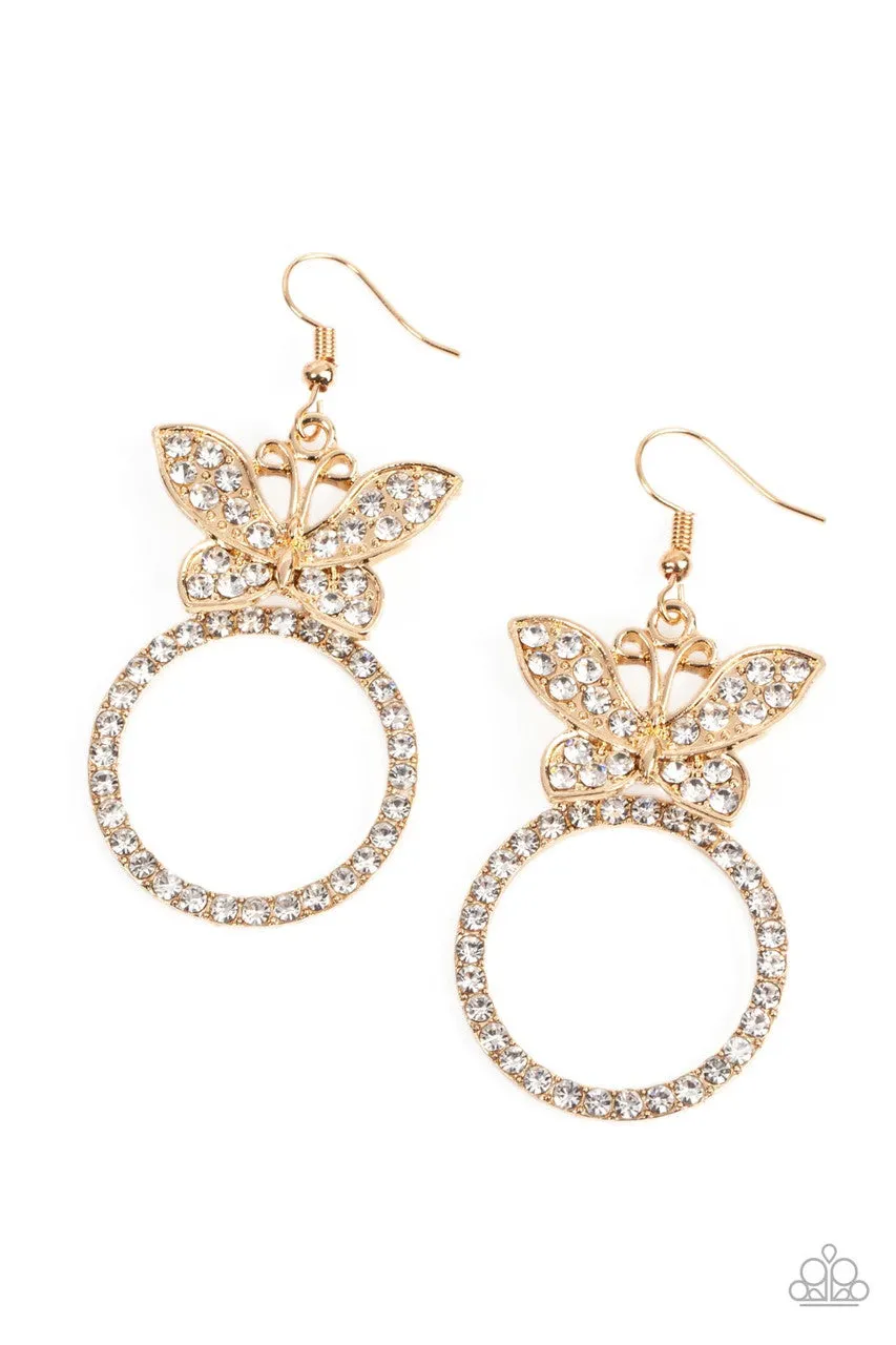 Paradise Found Gold Paparazzi Earrings