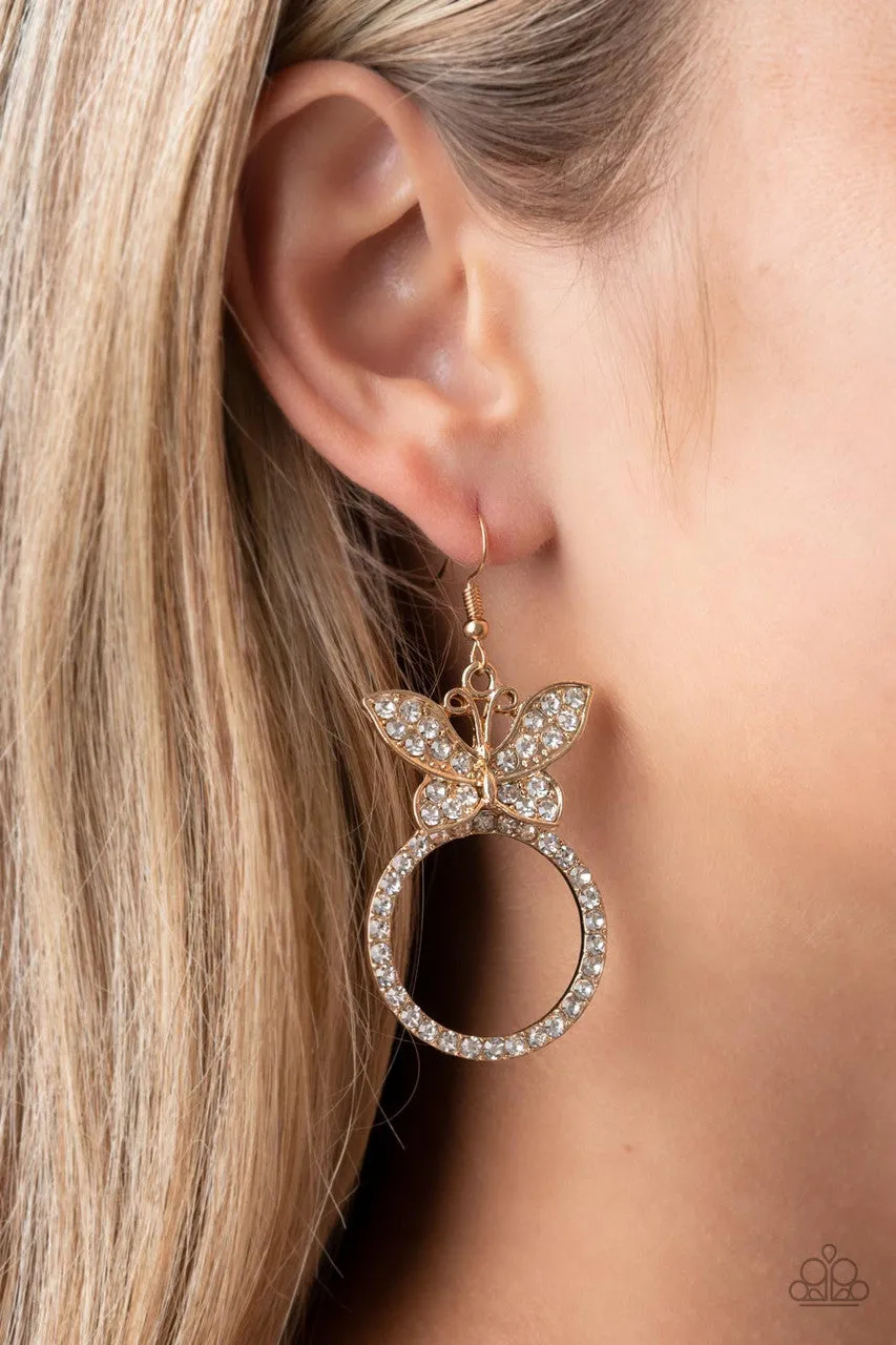 Paradise Found Gold Paparazzi Earrings