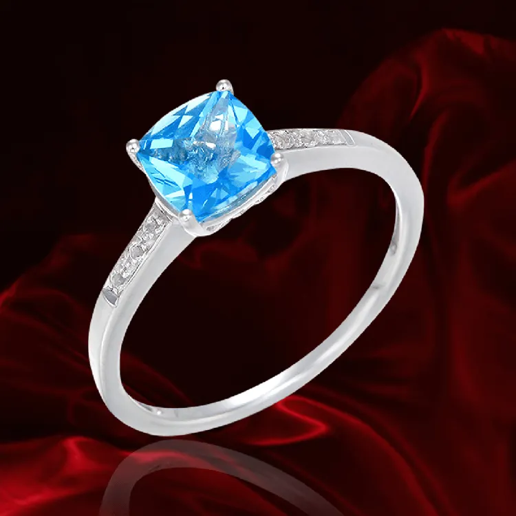 Passion Topaz Sparkling Ring with Natural White Topaz