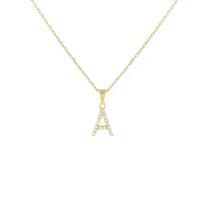 Pavé Uppercase Initial Necklace