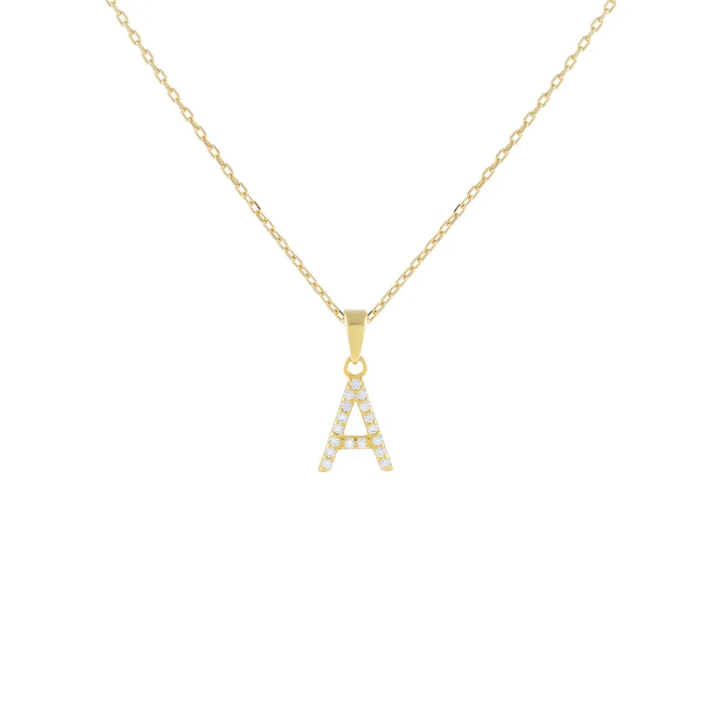Pavé Uppercase Initial Necklace