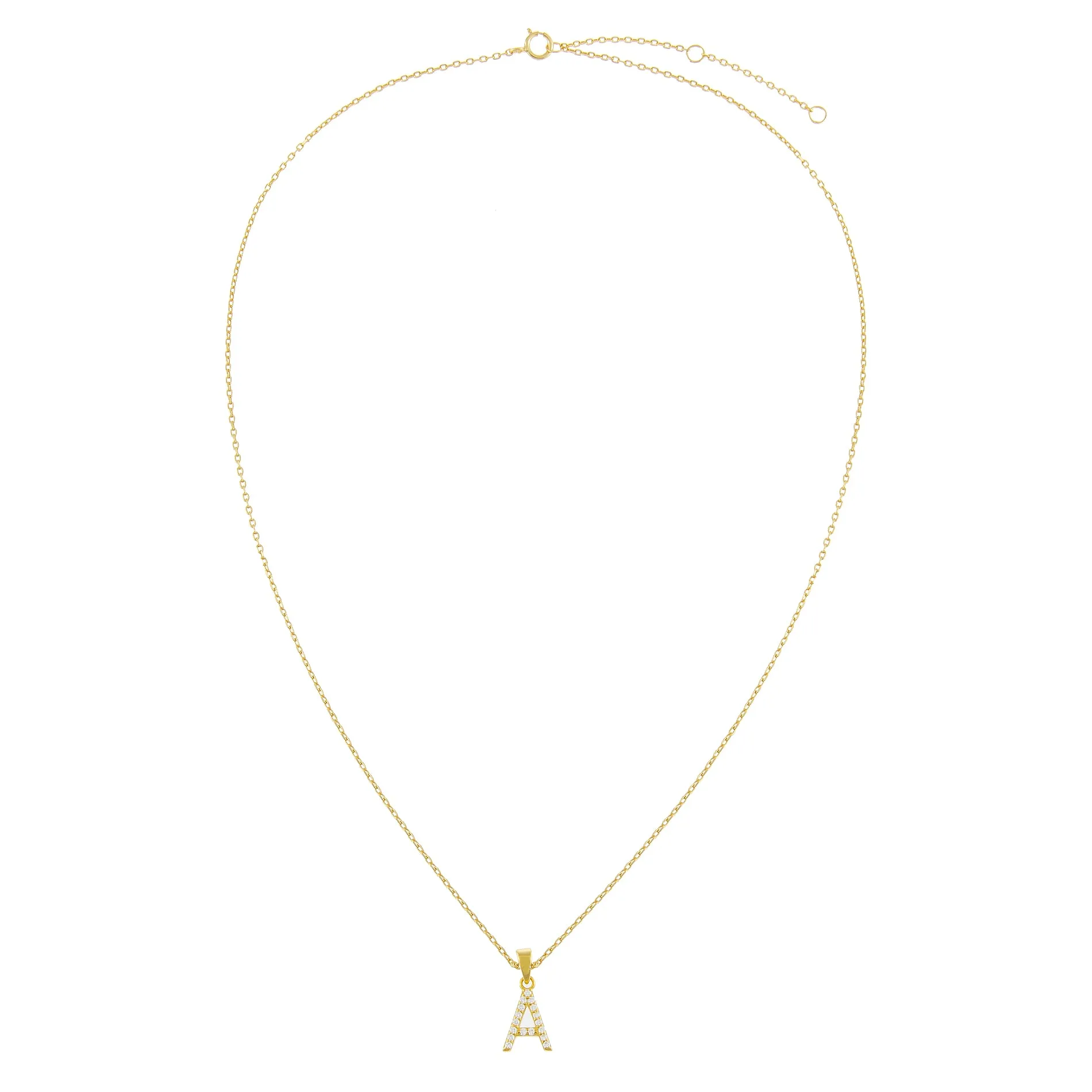 Pavé Uppercase Initial Necklace