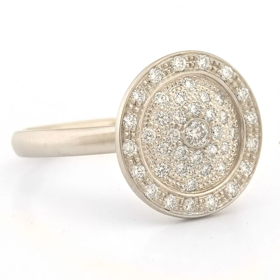 Pave Diamond Medallion Ring